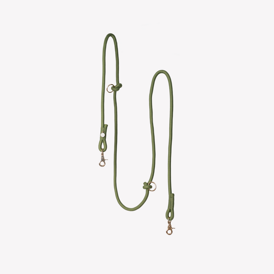 Hands Free Braided Leash - Green