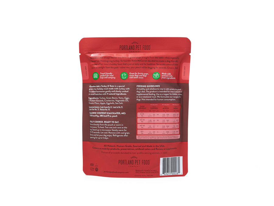 Grandma Ada's Turkey & Yams Human Grade Fresh Pouch