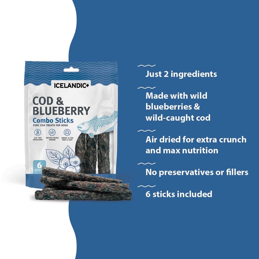 Cod & Blueberry Combo Sticks for Dogs