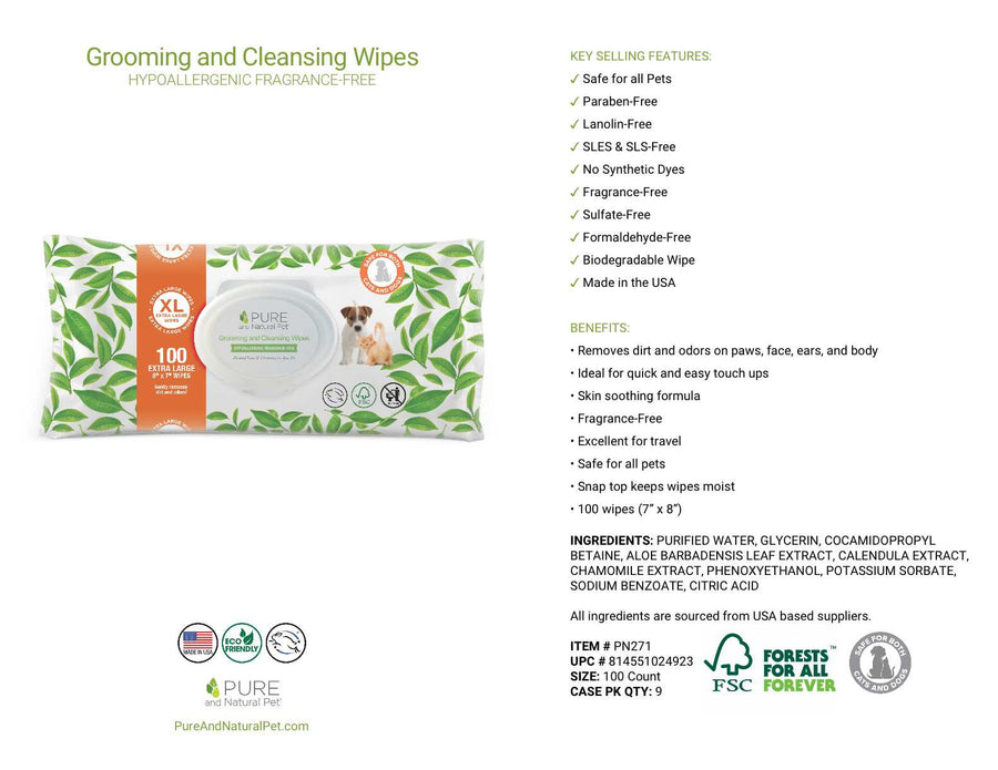 Grooming and Cleansing Wipes