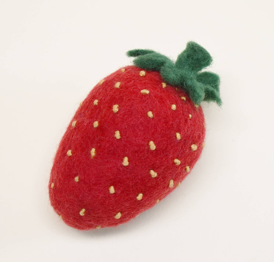Strawberry Wool Dog Toy
