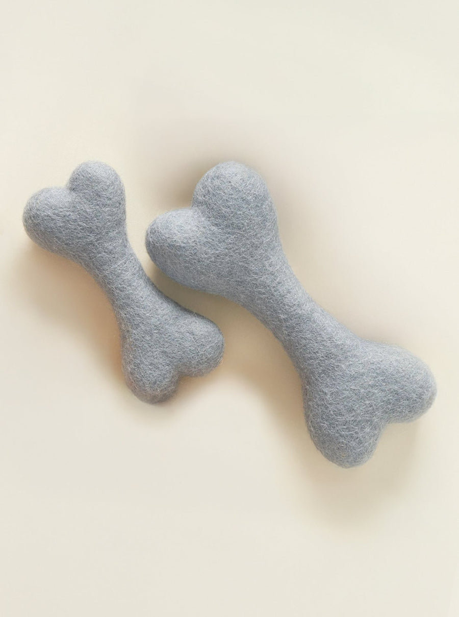 Neutral Woolbone Dog Toy - Slate