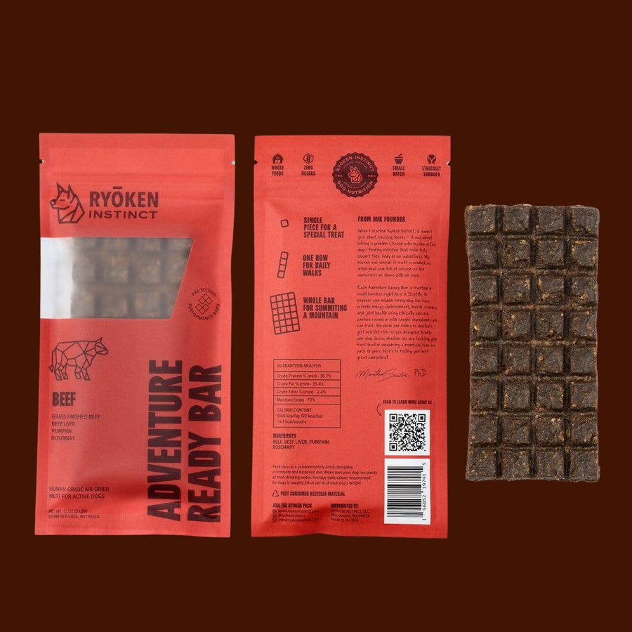 Beef Treat & Snack Bar for Active Dogs - Energy & Recovery