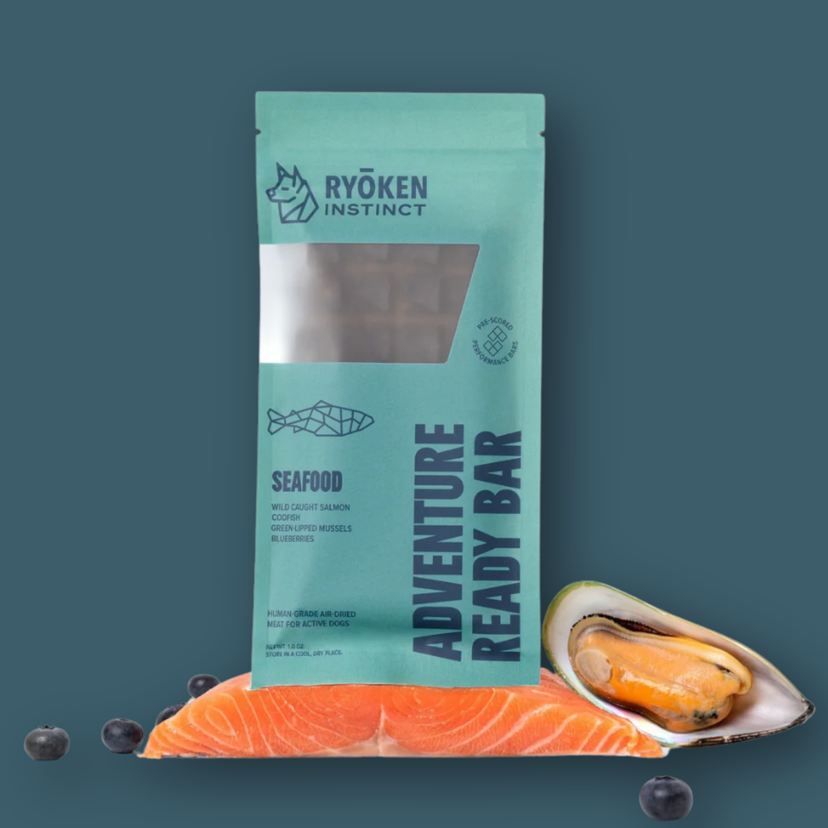 Seafood Treat & Snack Bar for Active Dogs - Energy & Recovery