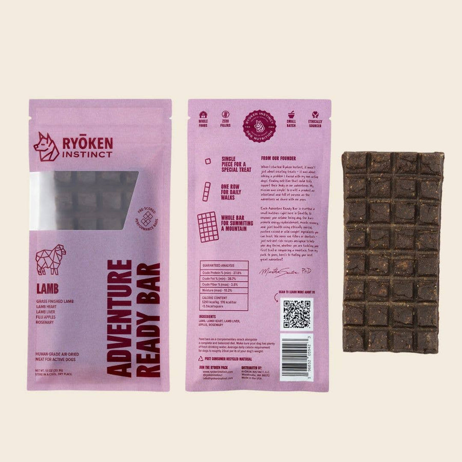 Lamb Treat & Snack Bar for Active Dogs - Energy & Recovery