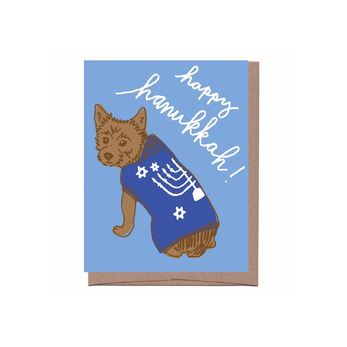 Hanukkah Dog Sweater Greeting Card by La Familia Green