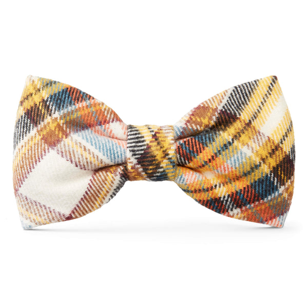 Cornucopia Flannel Fall Dog Bow Tie