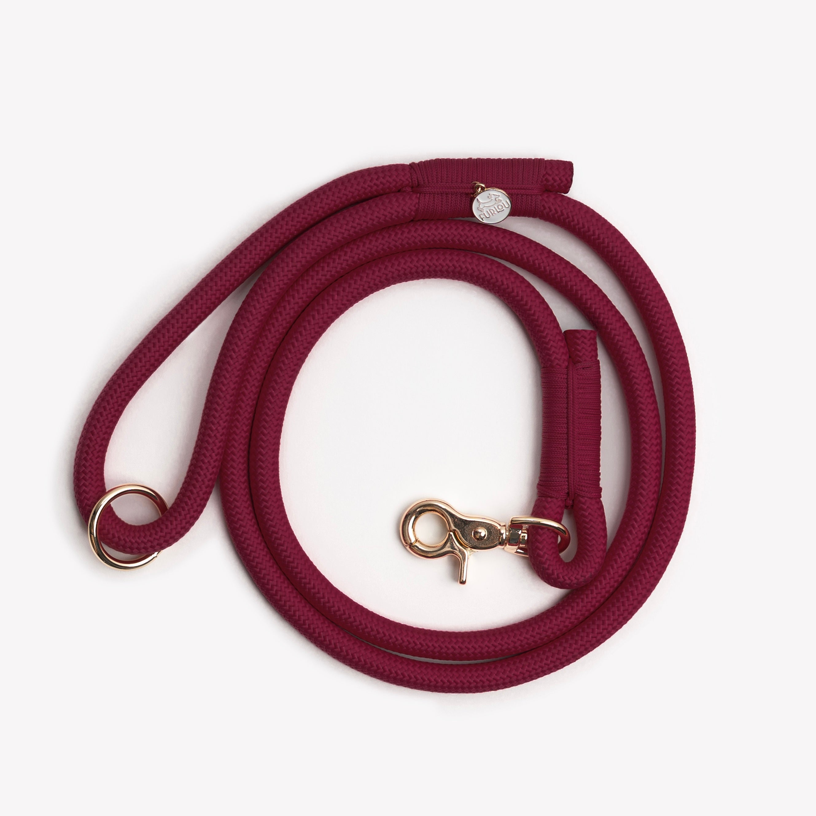Braided Rope Leash - Bordeaux