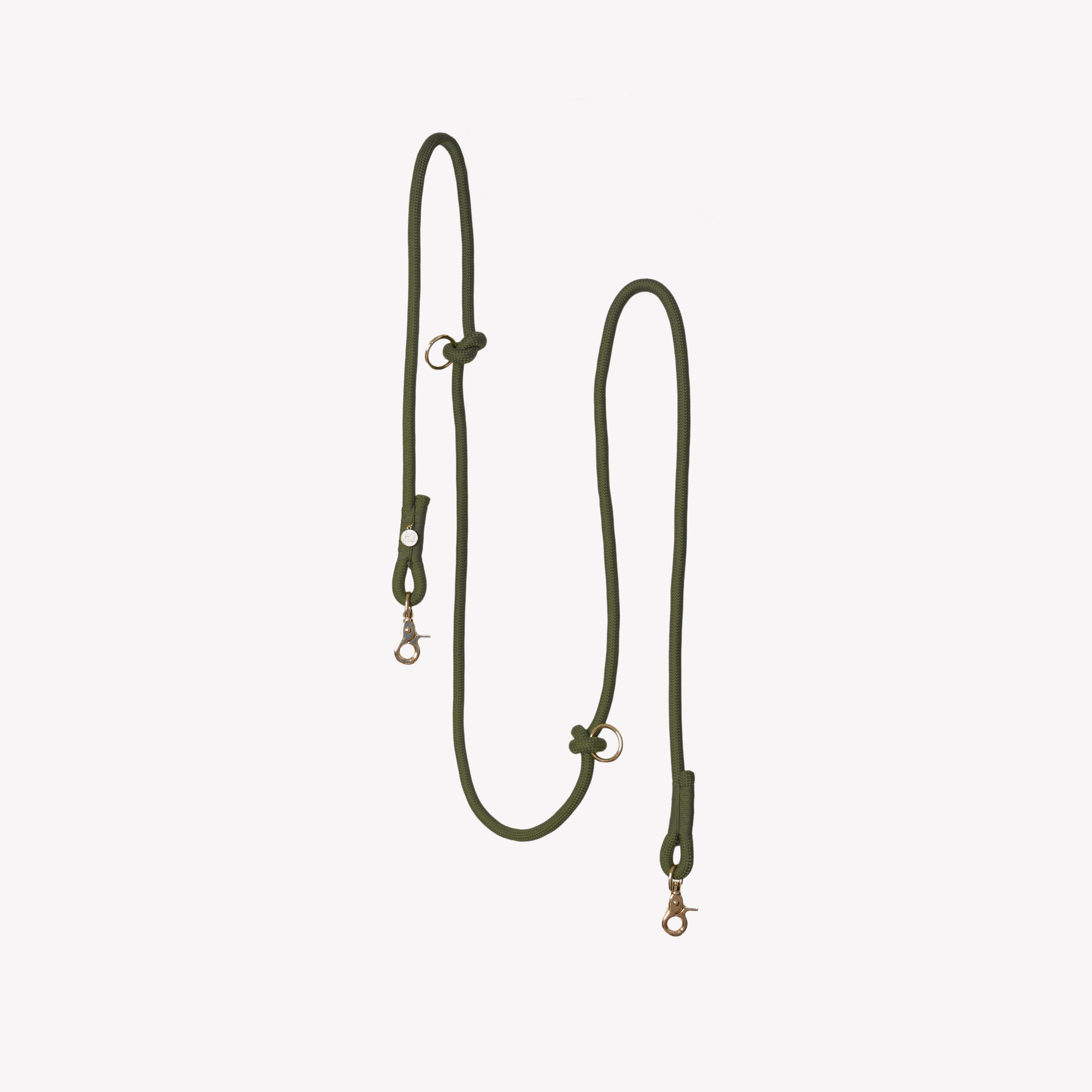 Hands Free Braided Leash - Moss Green