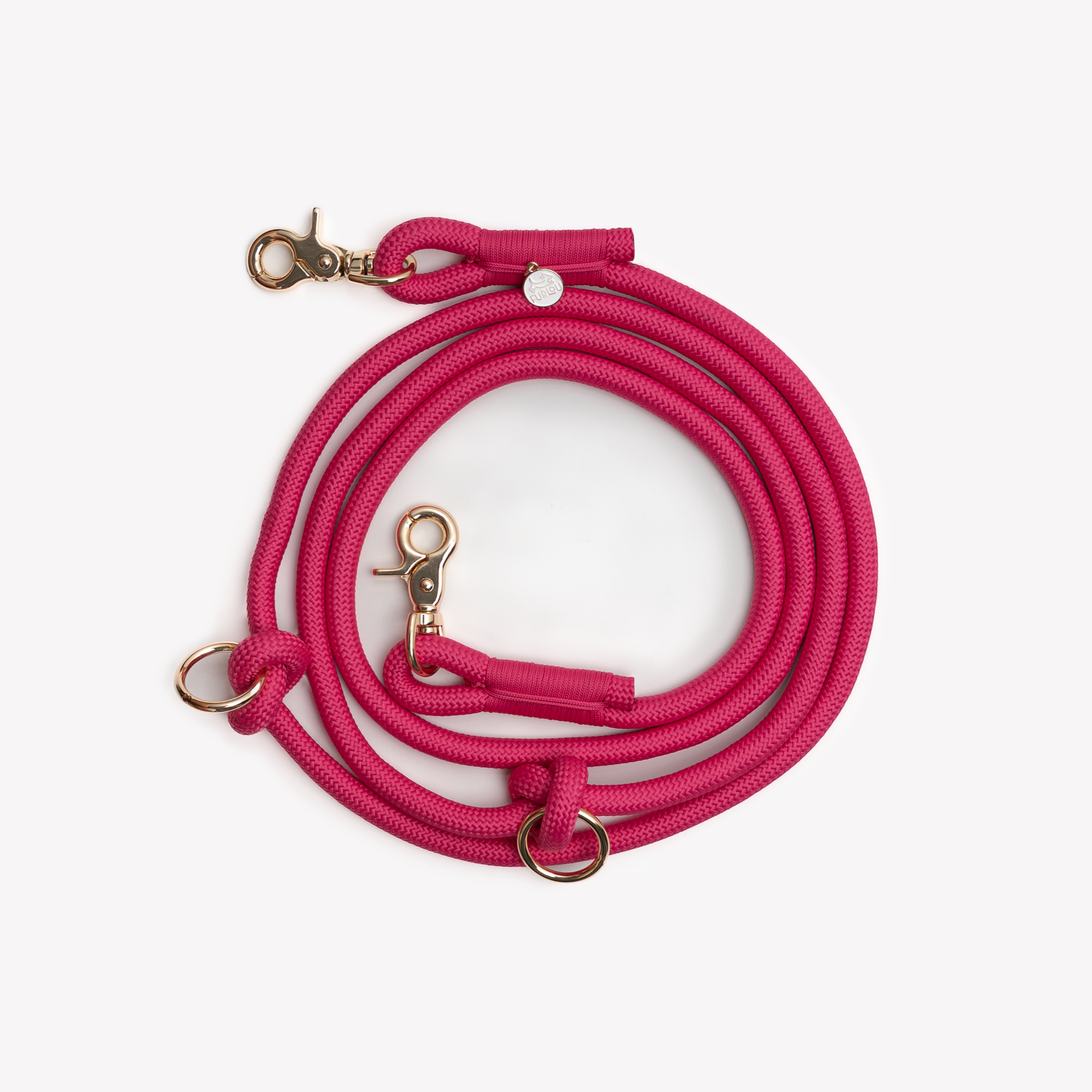 Hands Free Braided Leash - Magenta