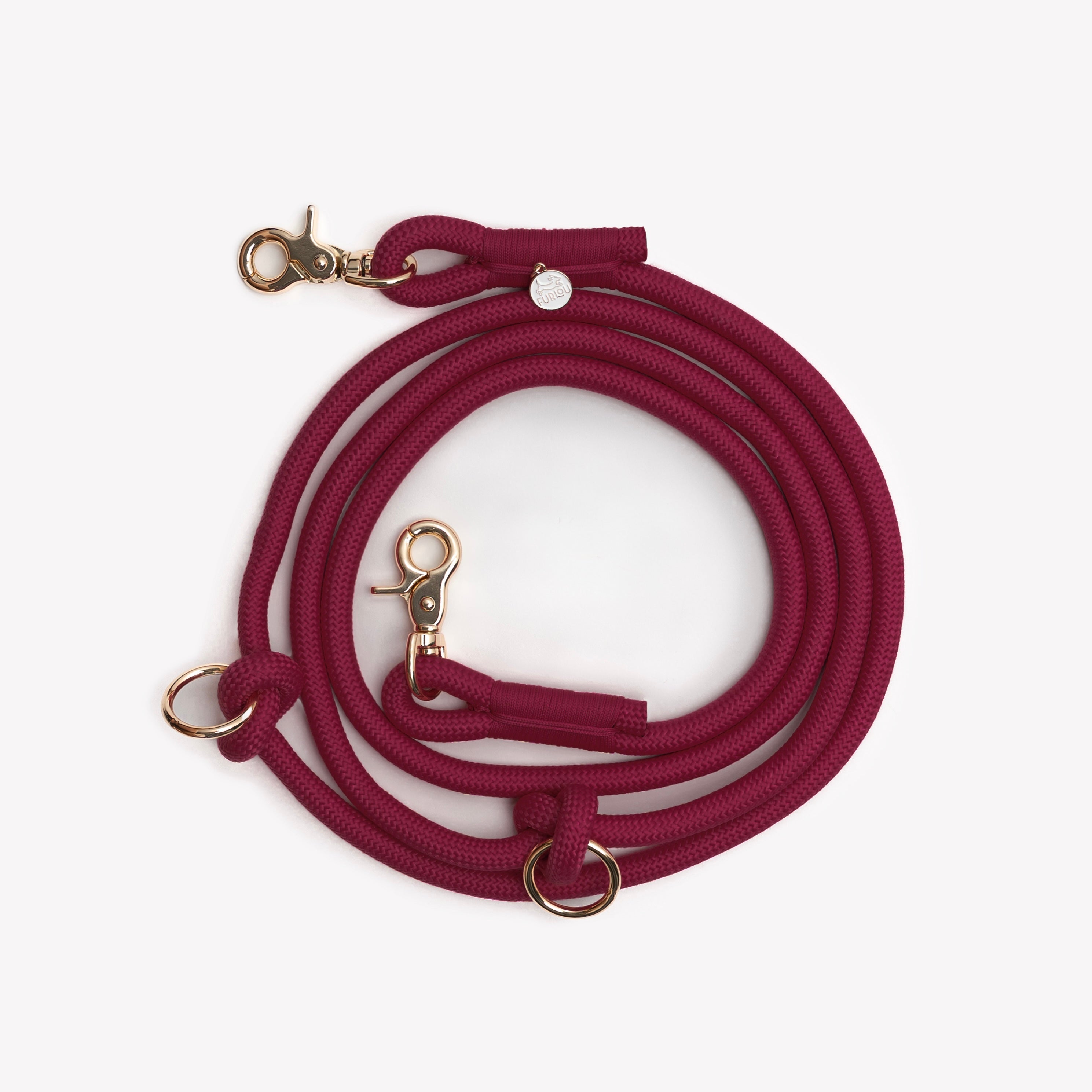 Hands Free Braided Leash - Bordeaux