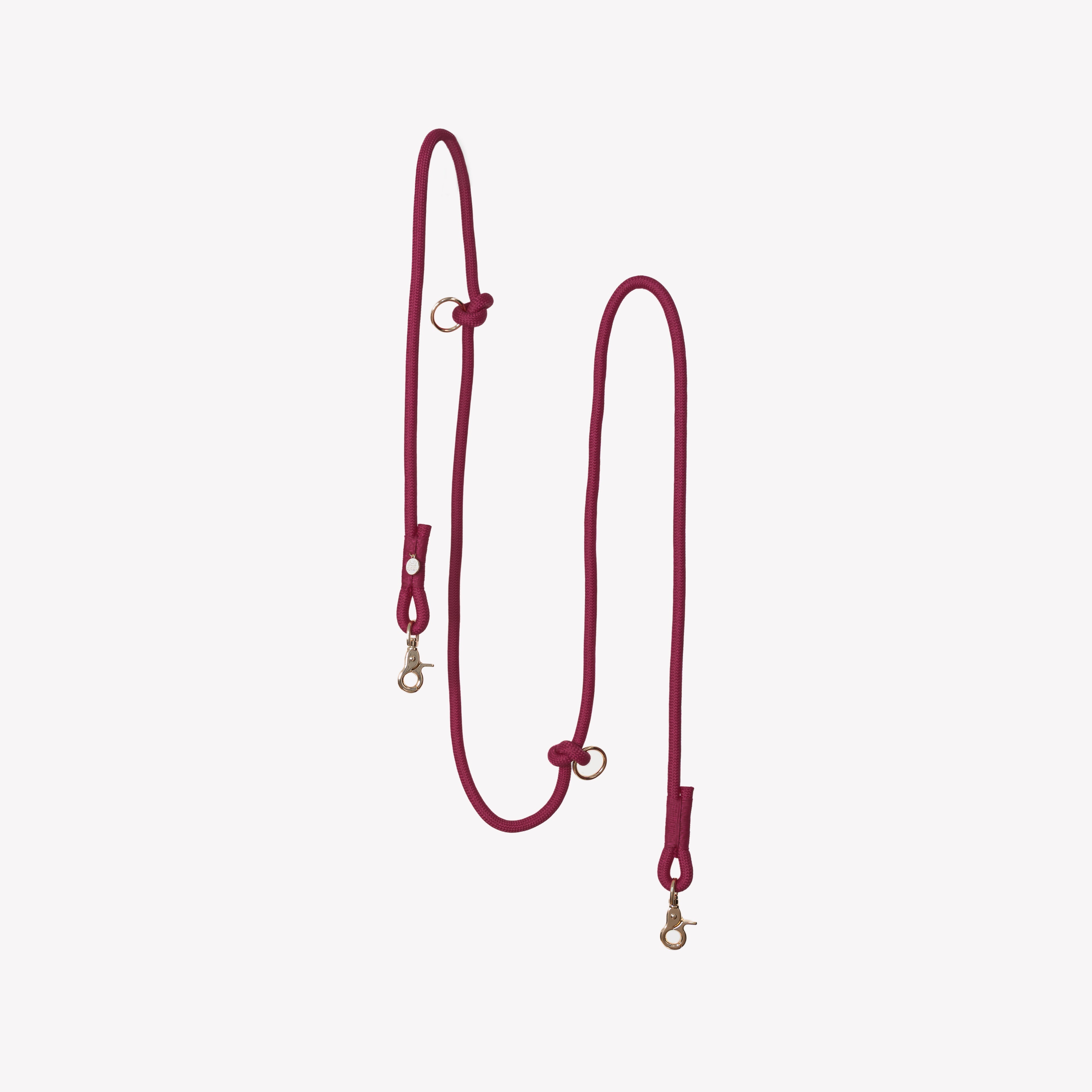 Hands Free Braided Leash - Bordeaux