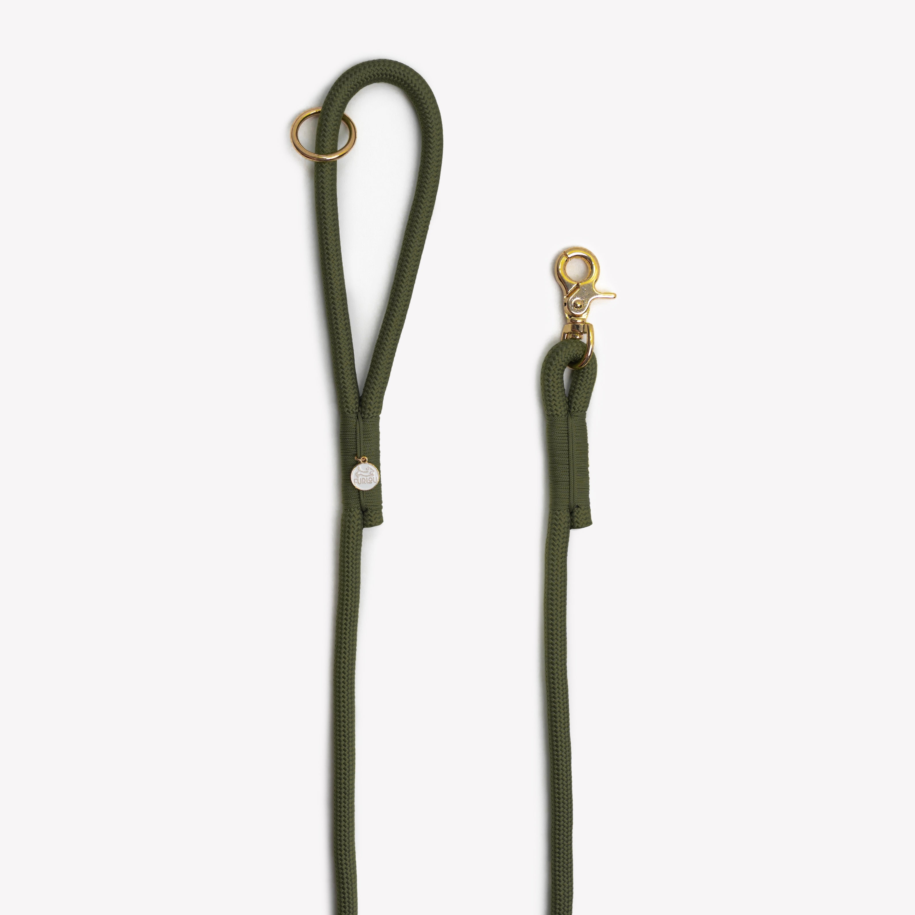 Braided Rope Leash - Moss Green
