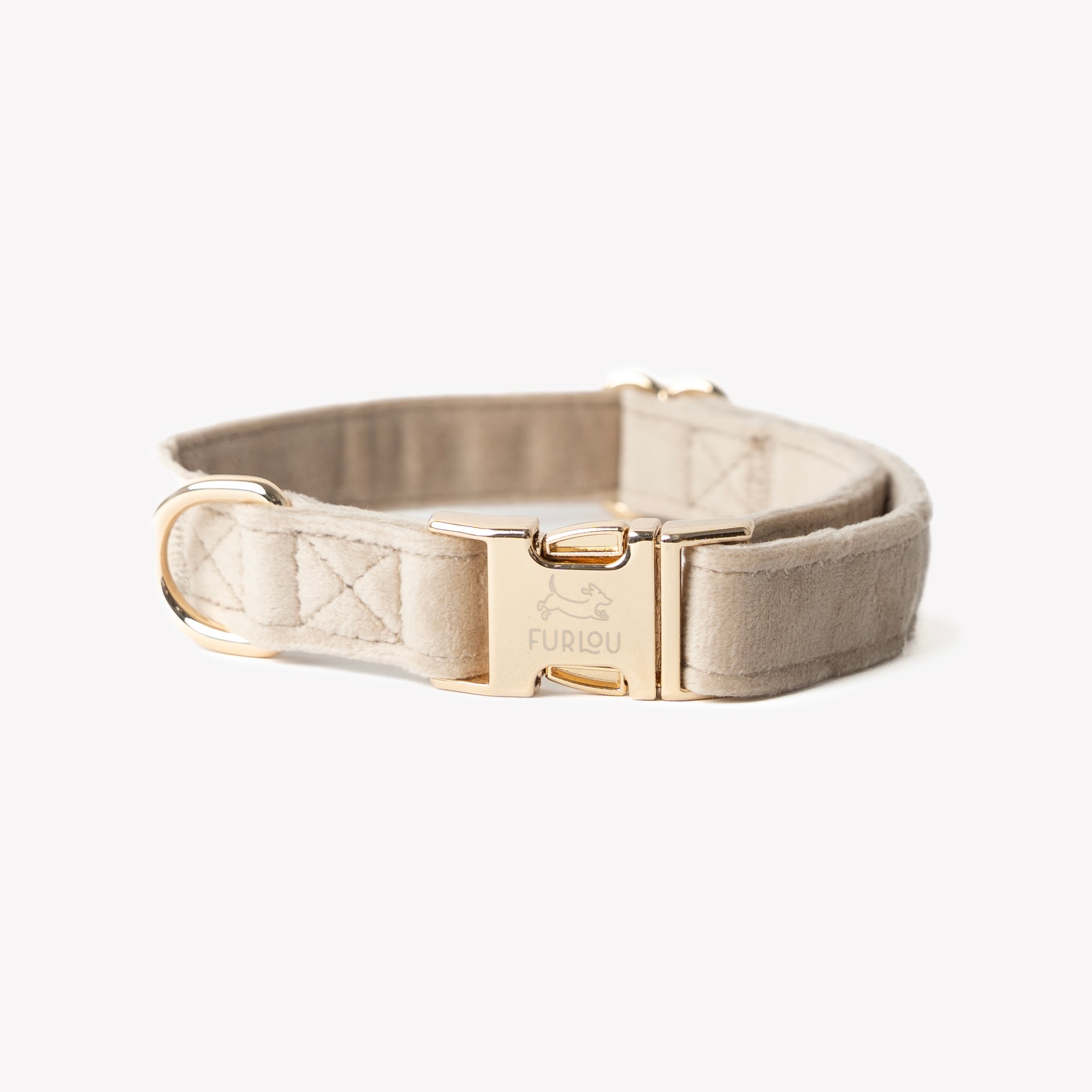 Velvet Dog Collar - Sand