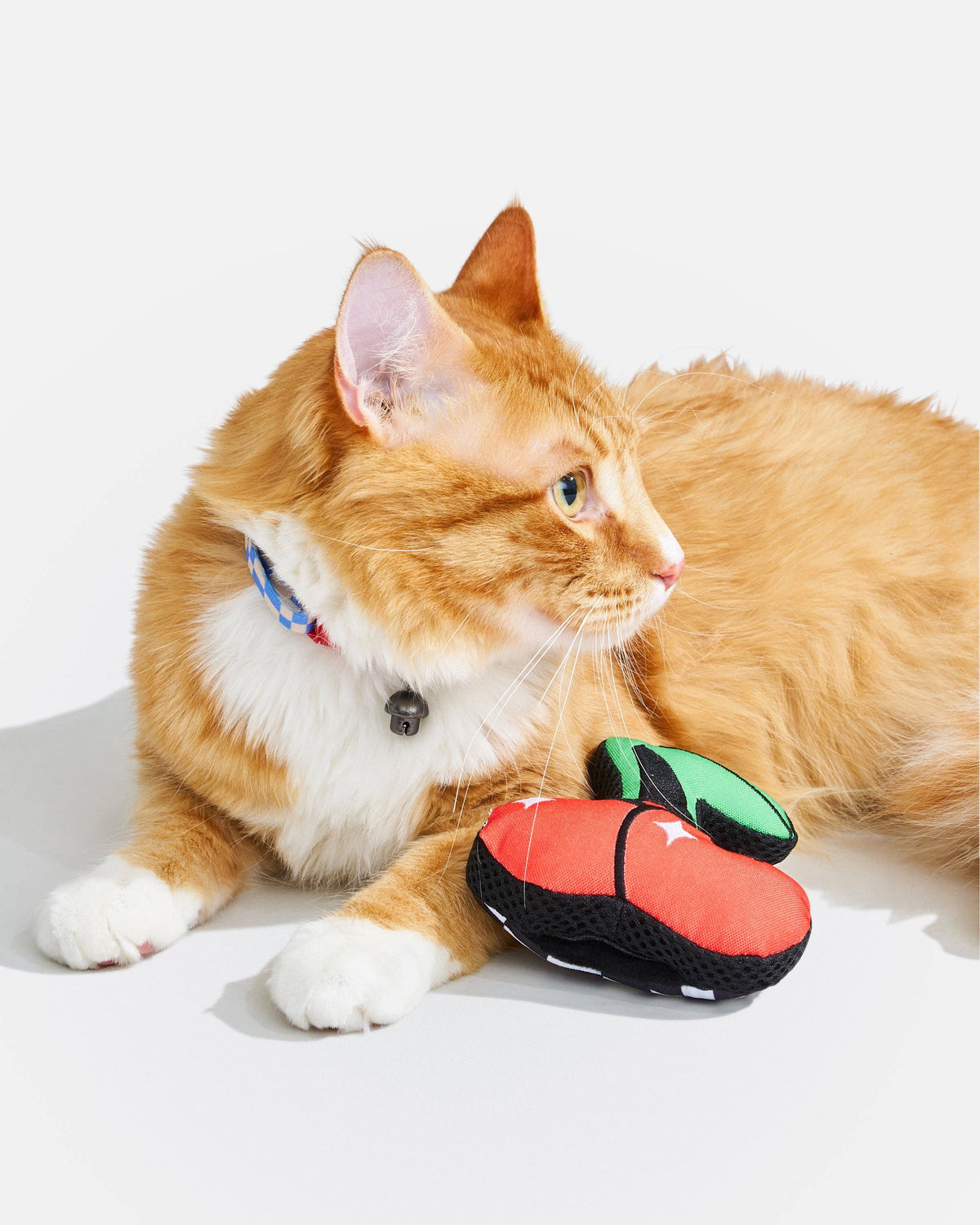 Wild One Playful Plush Cat Toy in Cherry, front view