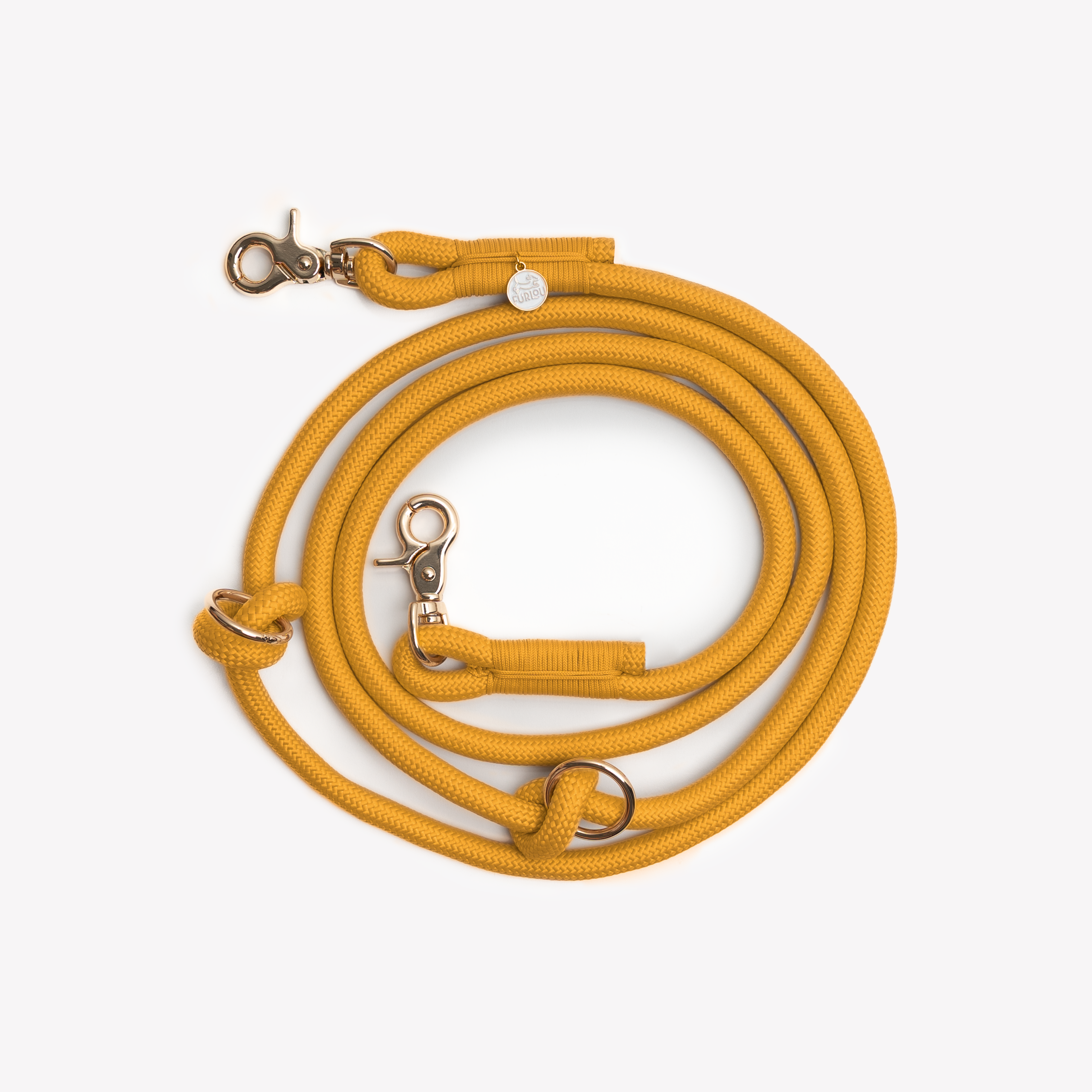 Hands Free Braided Leash - Yellow