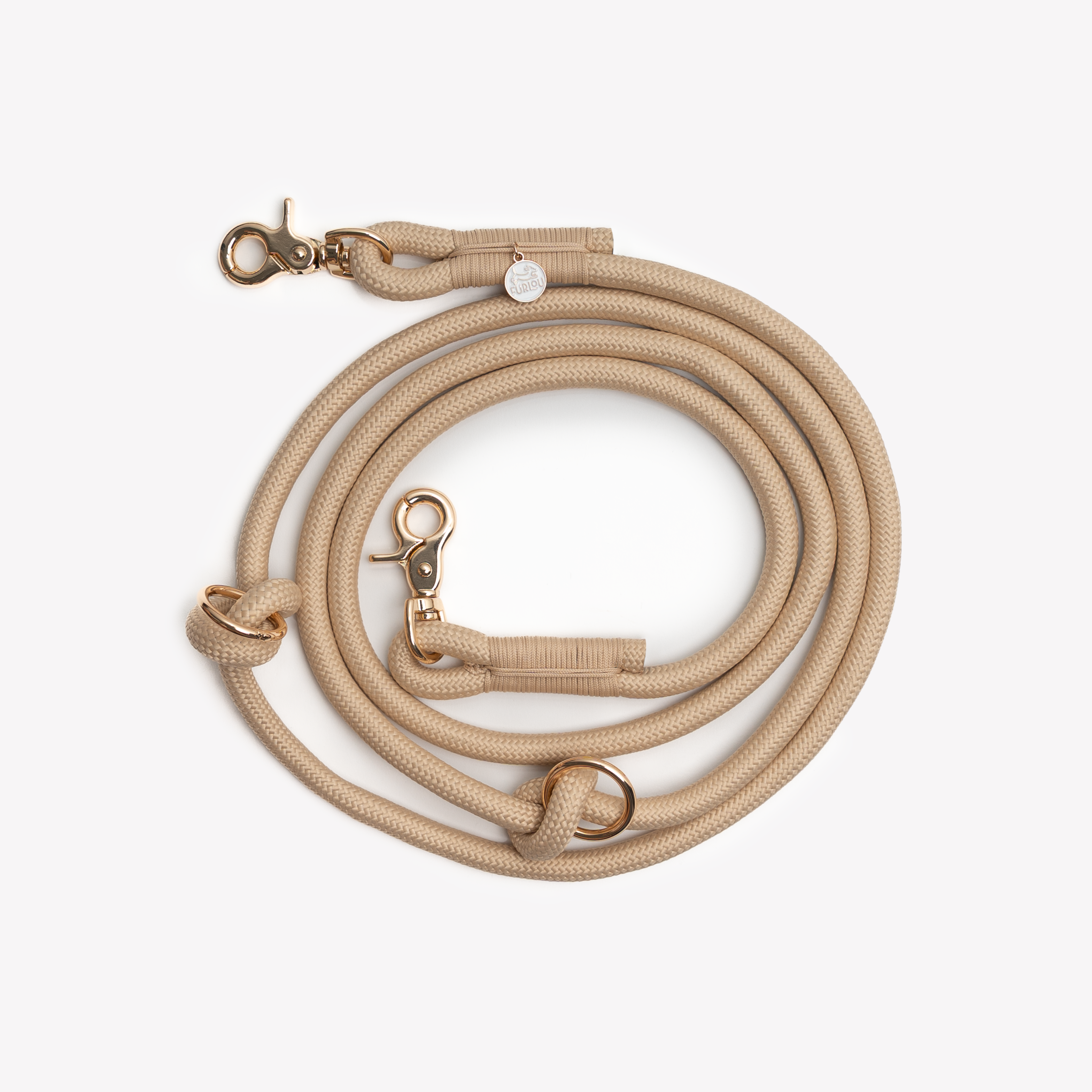 Hands Free Braided Leash - Tan