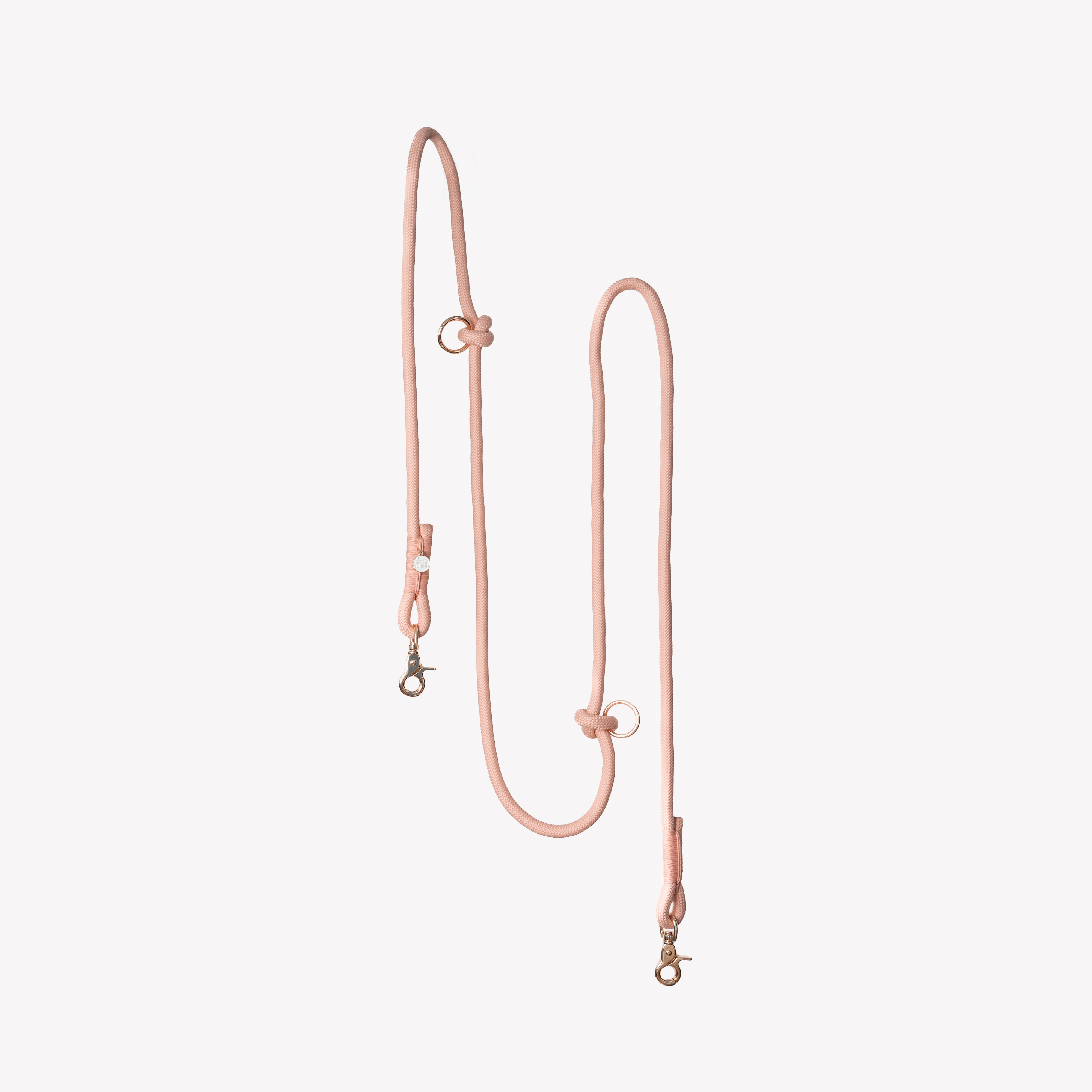 Hands Free Braided Leash - Powder Rose