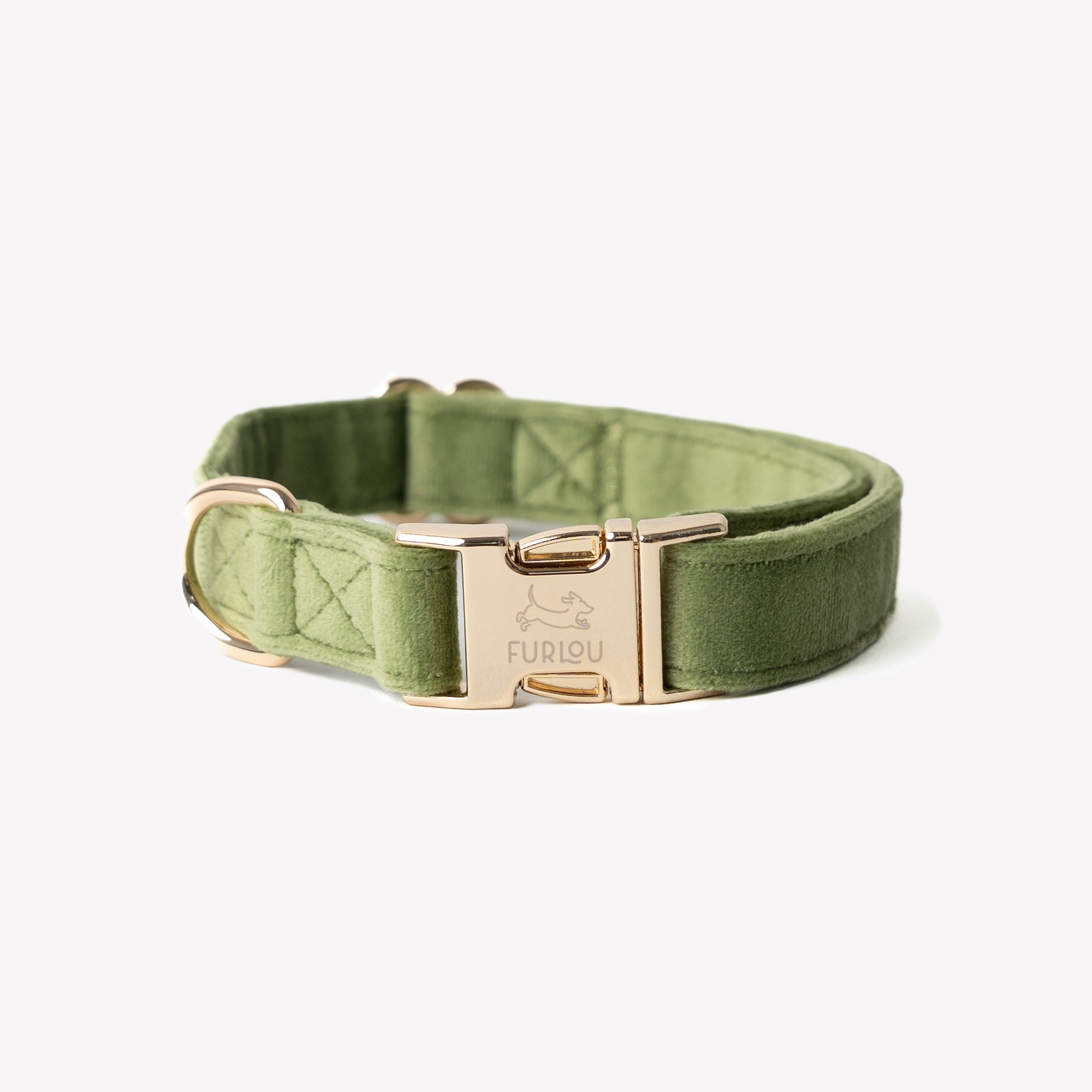 Velvet Dog Collar - Green