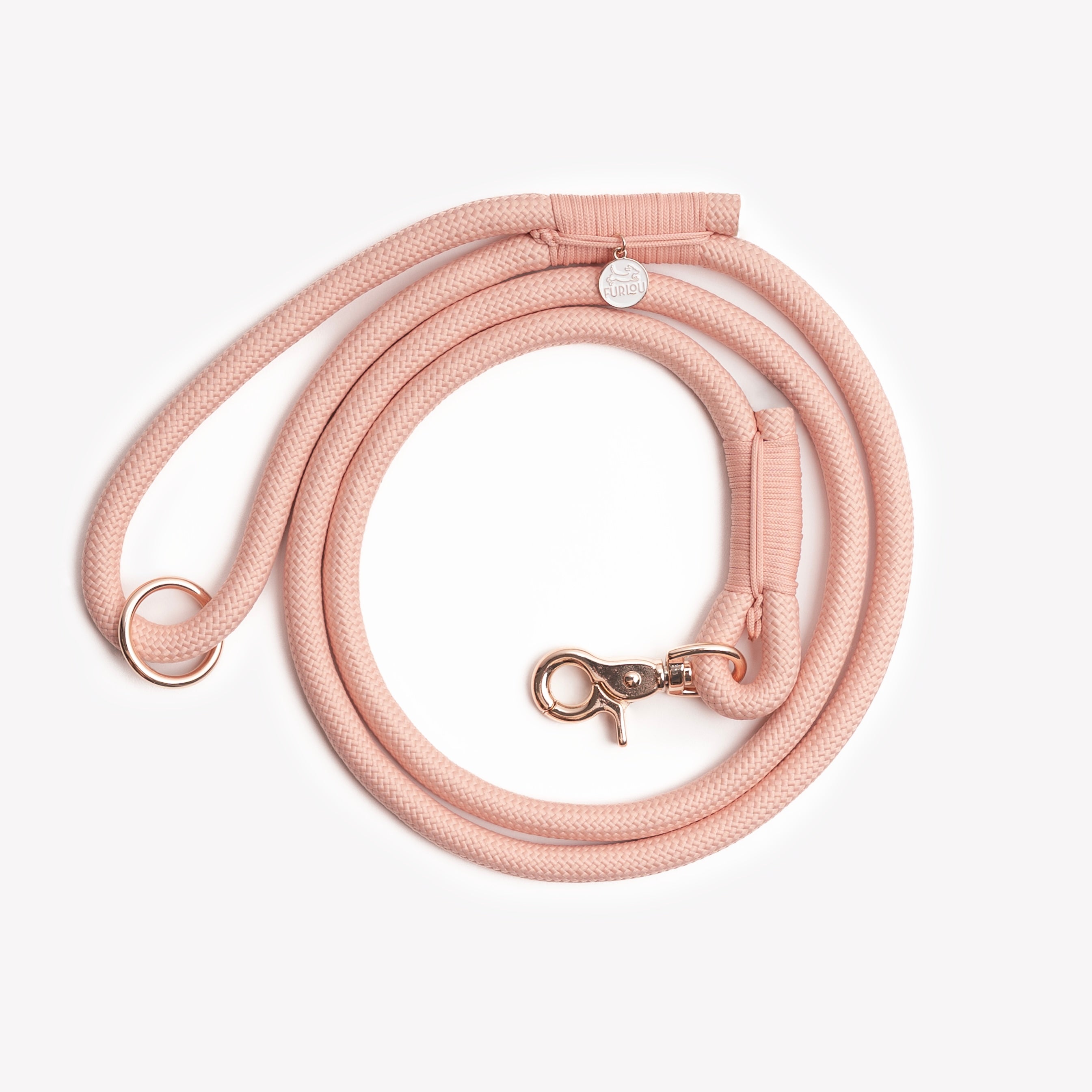 Braided Rope Leash - Powder Rose