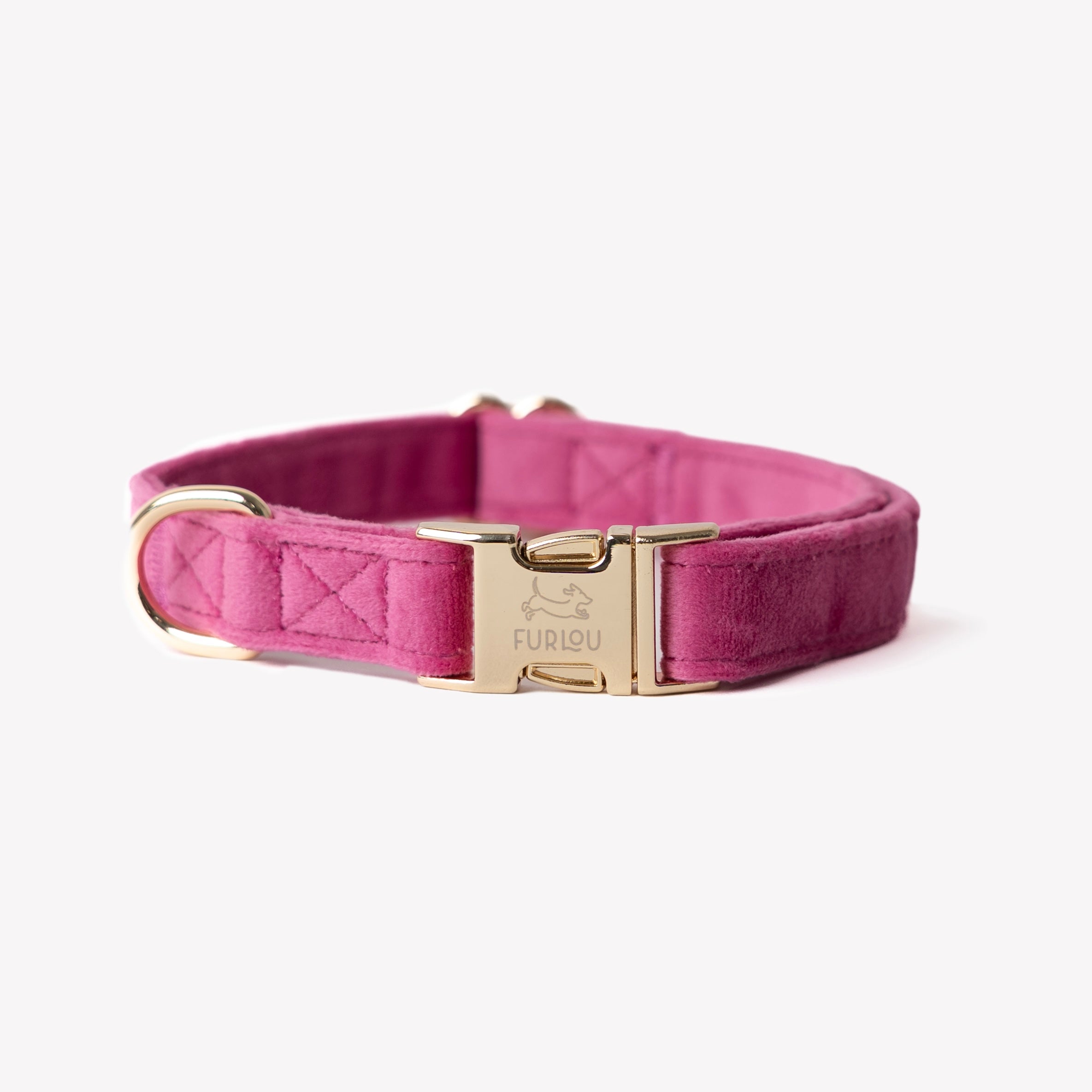 Velvet Dog Collar - Magenta
