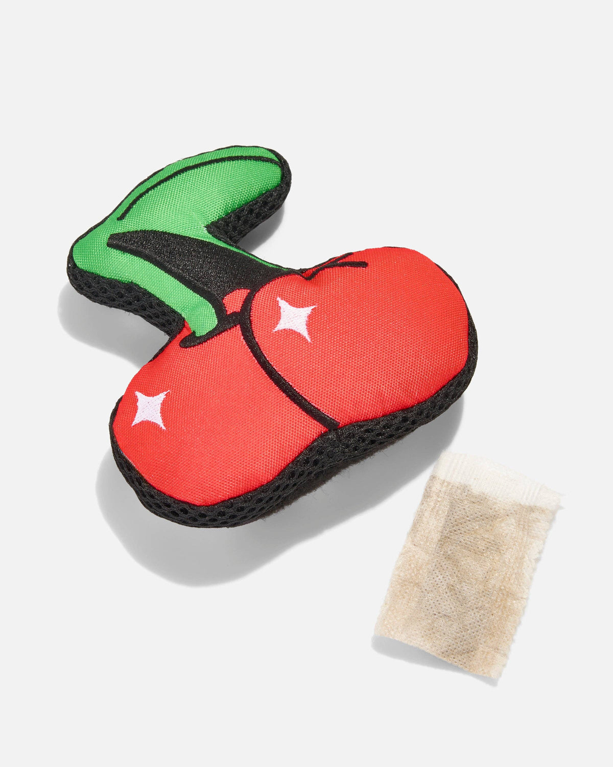 Wild One Playful Plush Cat Toy in Cherry with removable catnip pouch