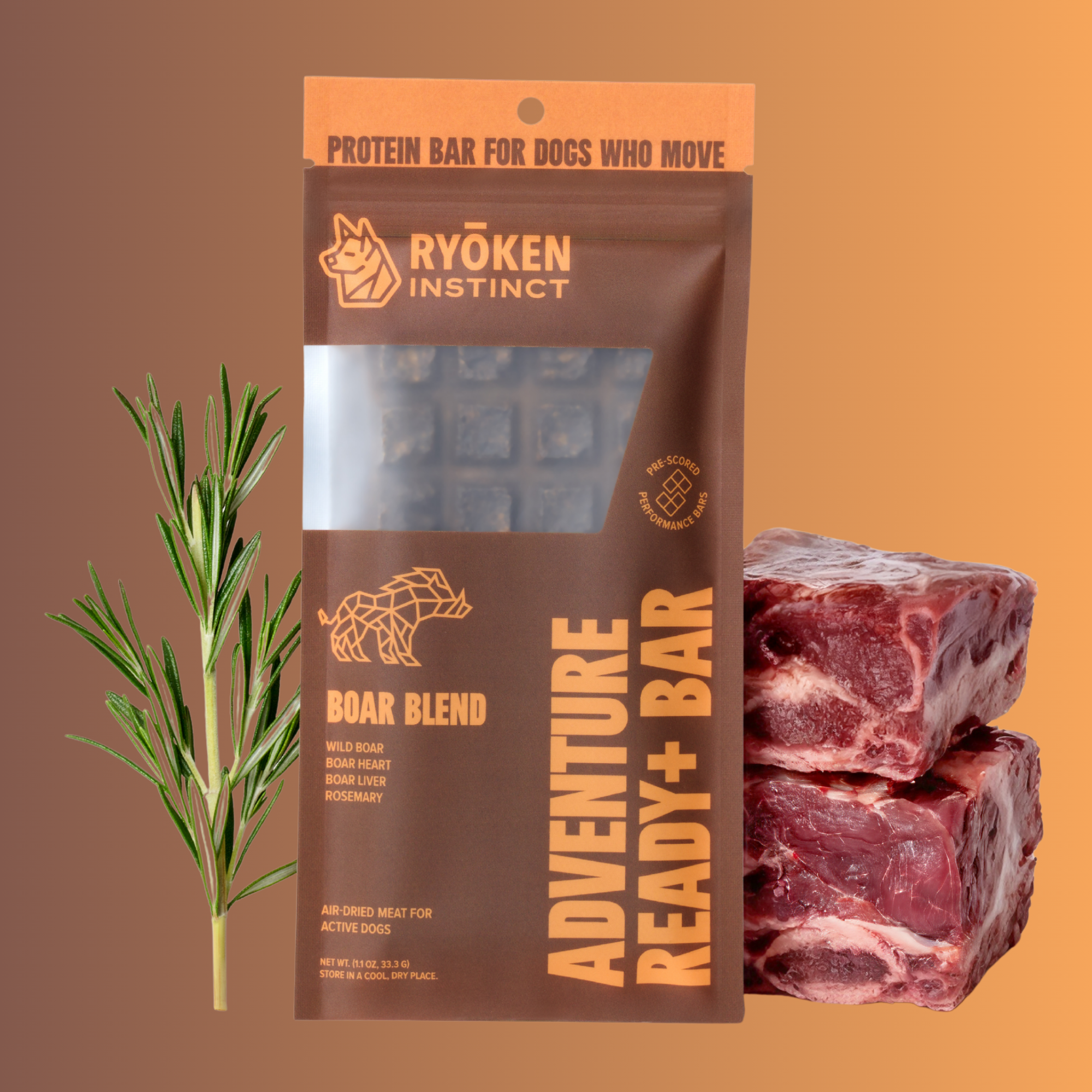 Boar Treat & Snack Bar for Active Dogs - Energy & Recovery