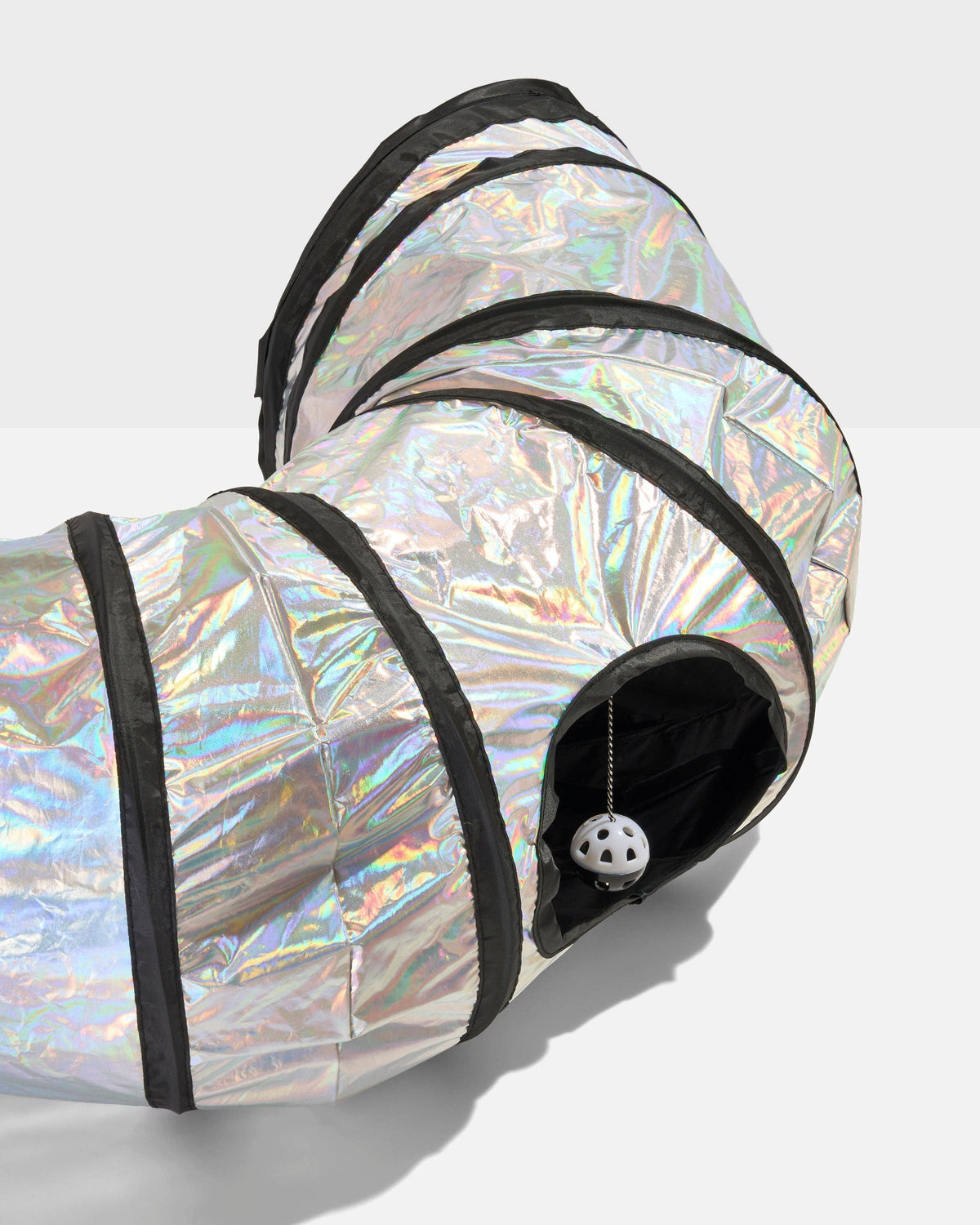 Wild One Cat Tunnel in Lunar showing the peekaboo window and ball toy