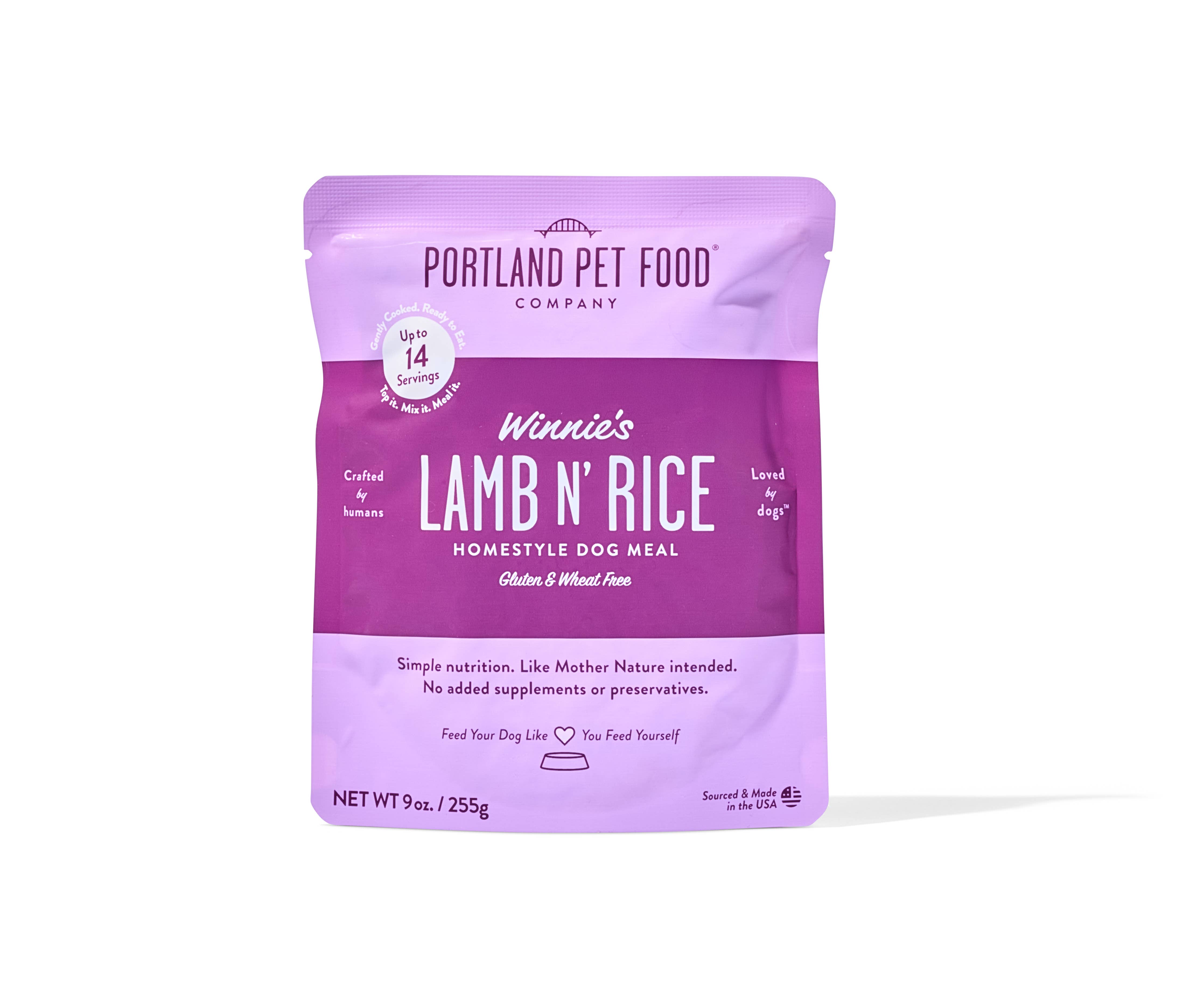 Winnie's Lamb N' Rice Human Grade Fresh Wet Food Dog Pouch