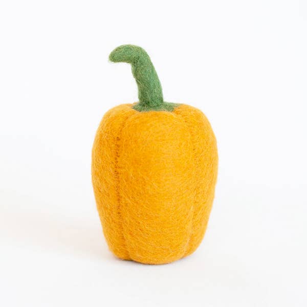 Yellow Bell Pepper Wool Dog Toy