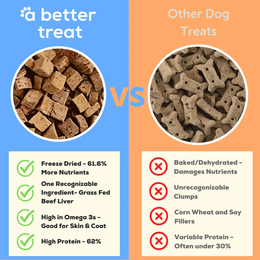 Freeze Dried Grass Fed Beef Liver Dog and Cat Treats