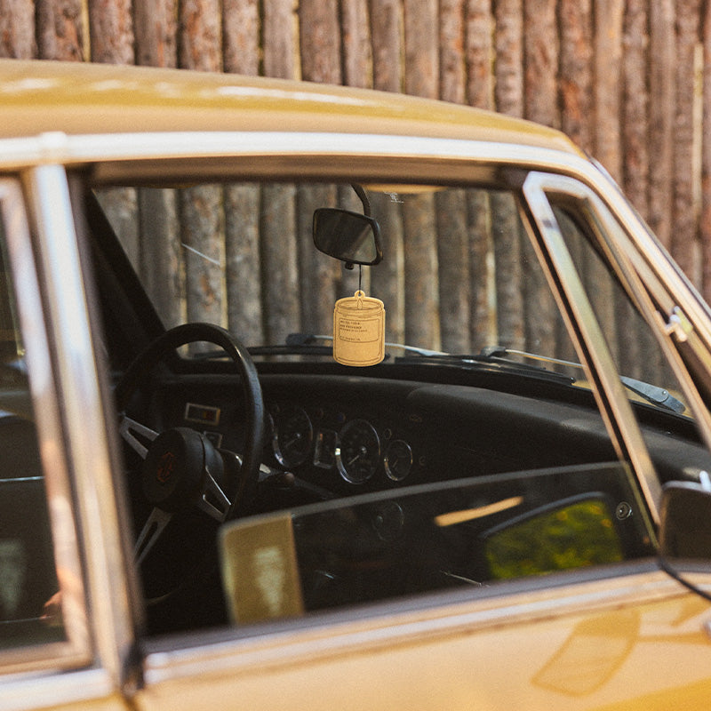 P.F. Candle Co. Air Freshener 2-Pack in Piñon, air freshener hanging in a car