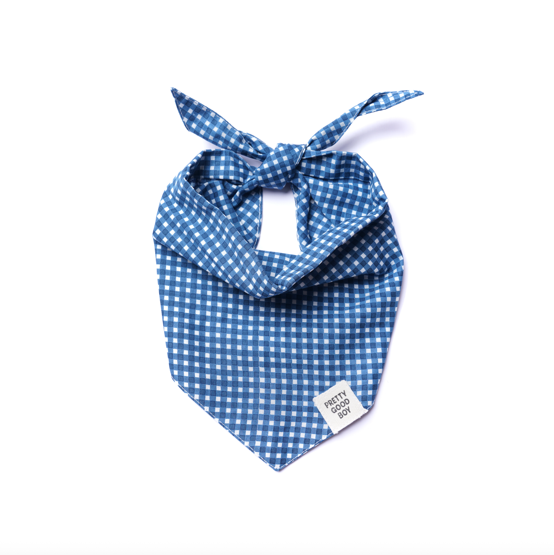 Blue Gingham Dog Bandana