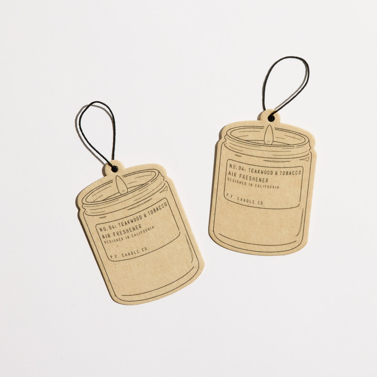P.F. Candle Co. Air Freshener 2-Pack in Teakwood & Tobacco, two hanging air fresheners