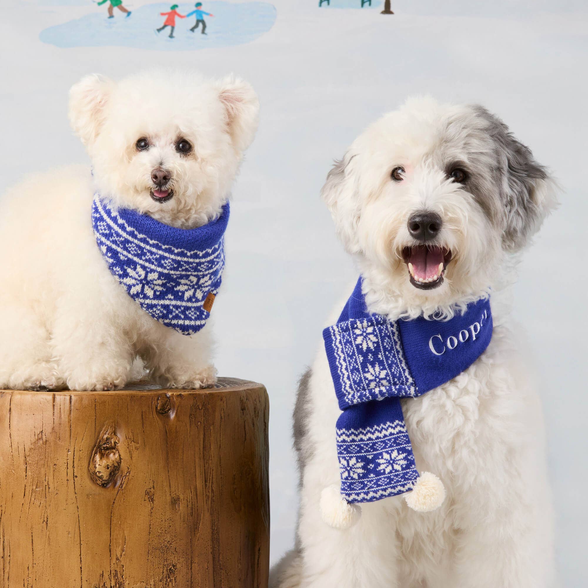 Snow Day Fair Isle Knit Dog Bandana