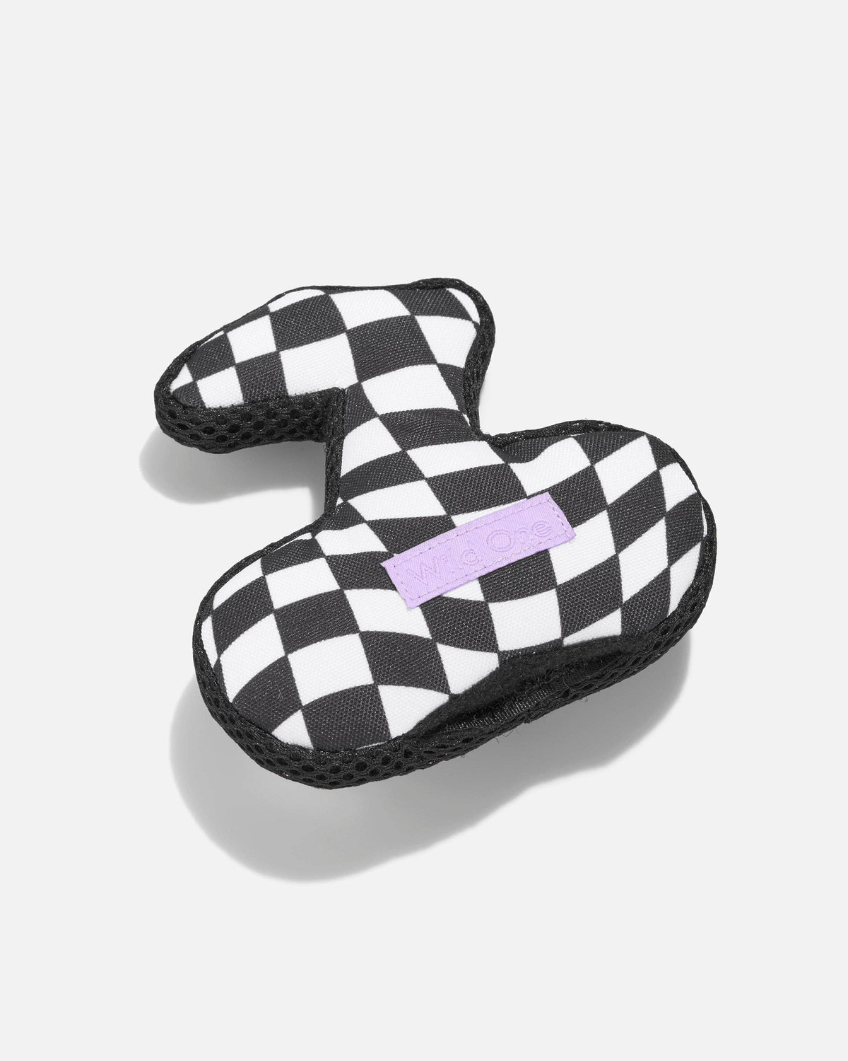 Wild One Playful Plush Cat Toy in Cherry, checkered back