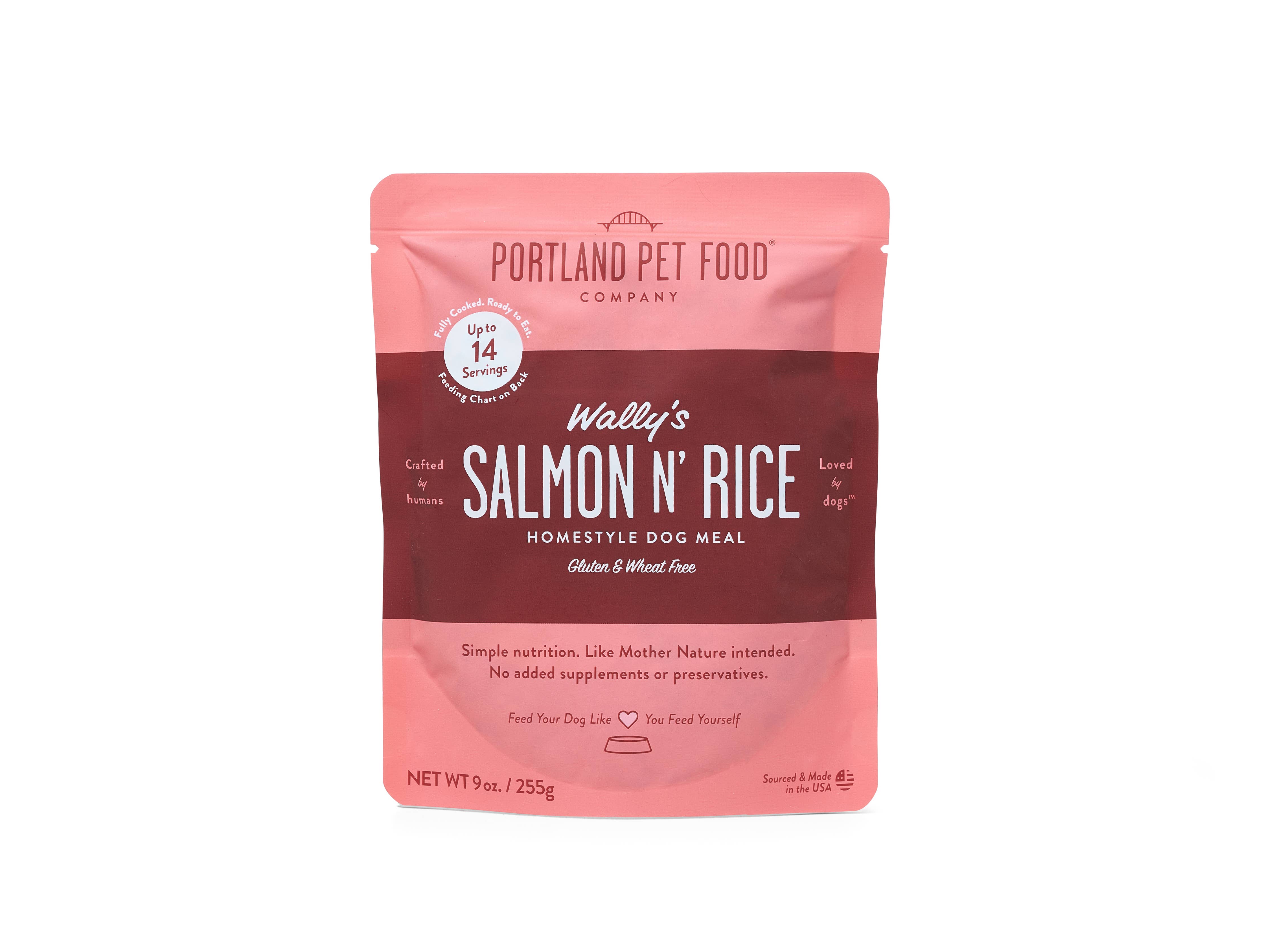 Wally's Salmon N' Rice Human Grade Fresh Wet Food Dog Pouch