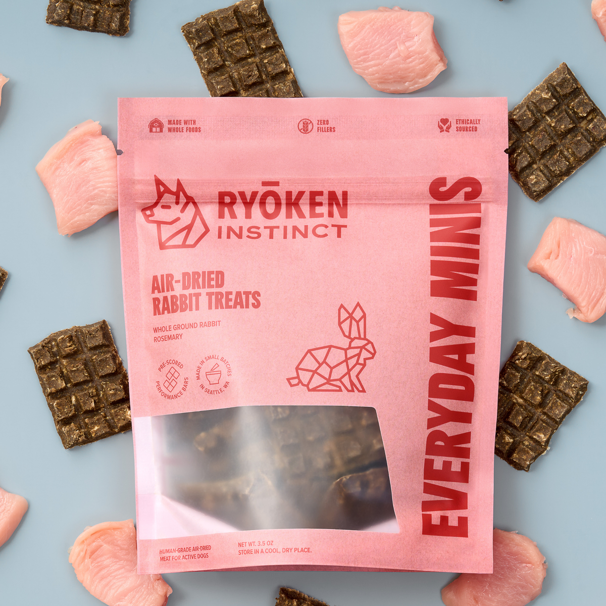 Rabbit Mini Training Treats for Dogs - Low-Calorie & Tasty