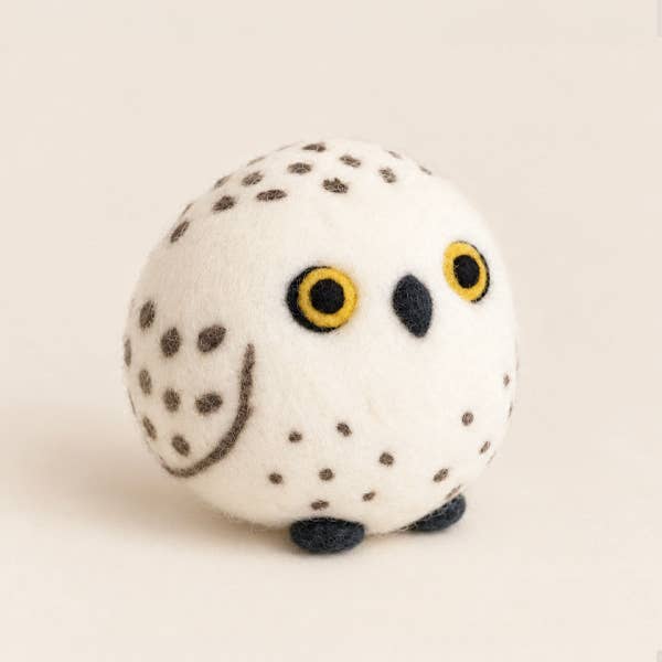Snow Owl Beastball Wool Dog Toy