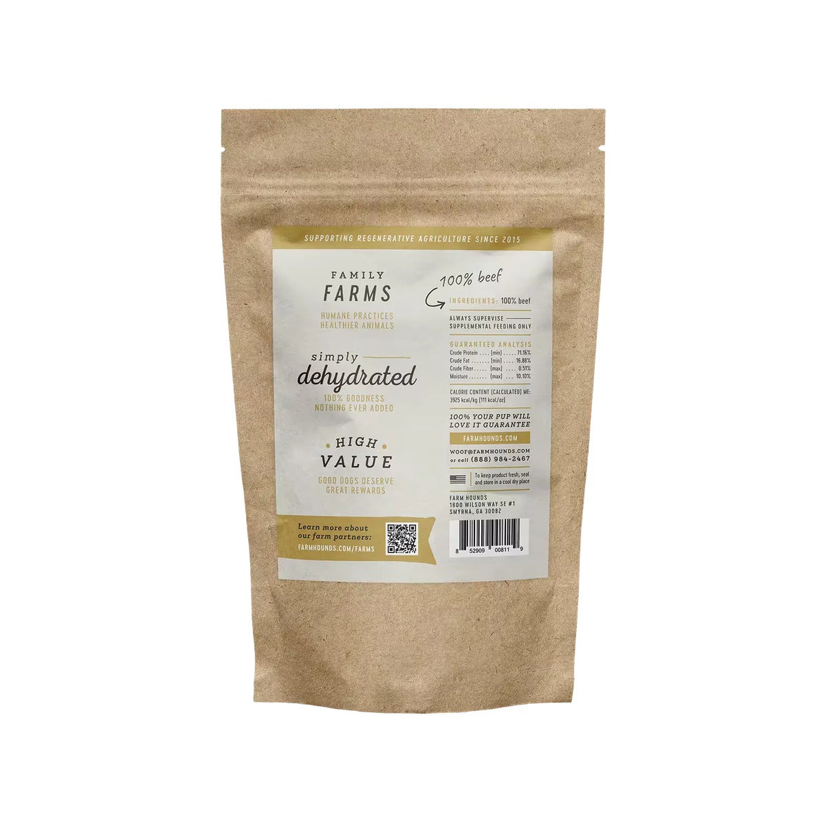Farm Hounds Beef Jerky bag back