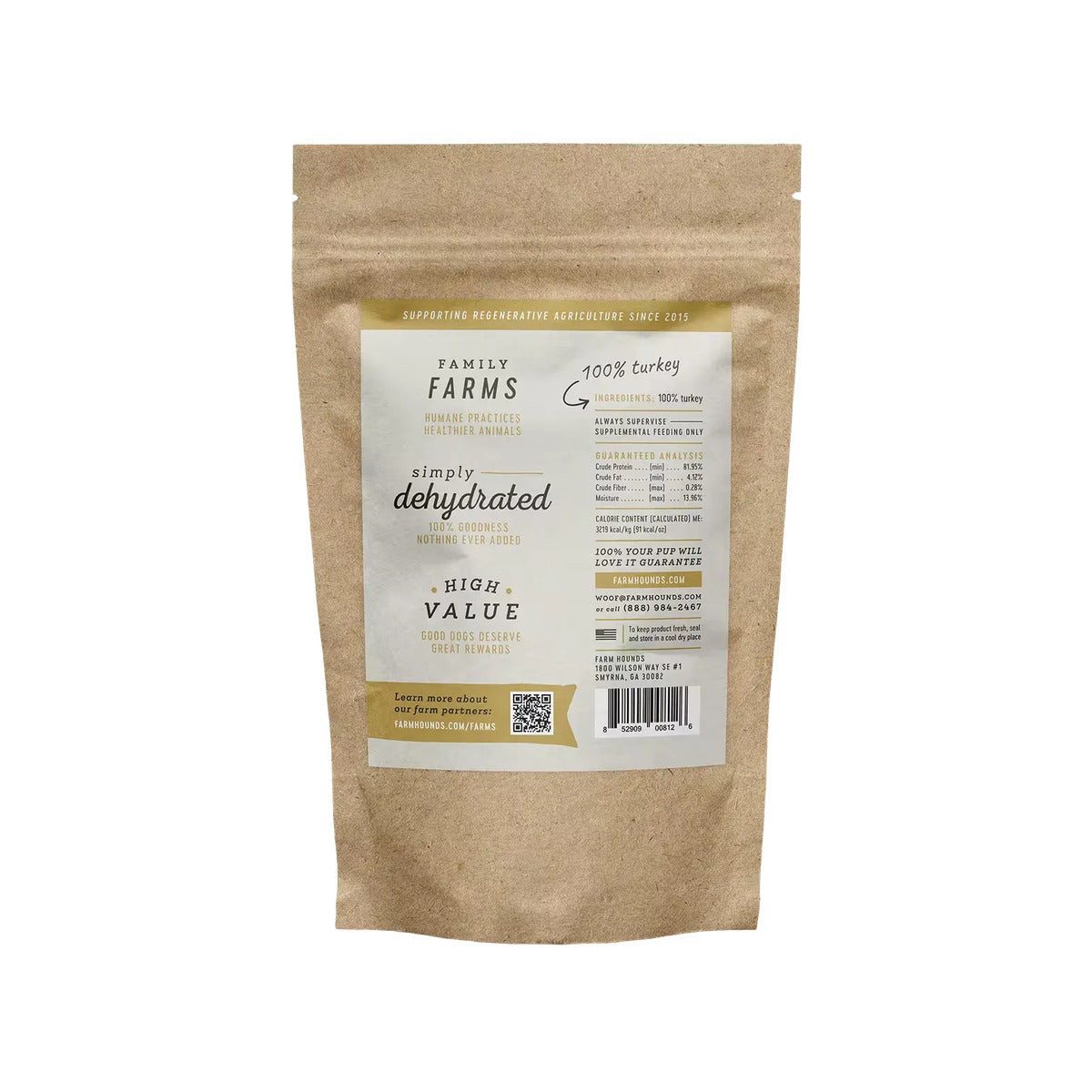Farm Hounds Turkey Jerky bag back