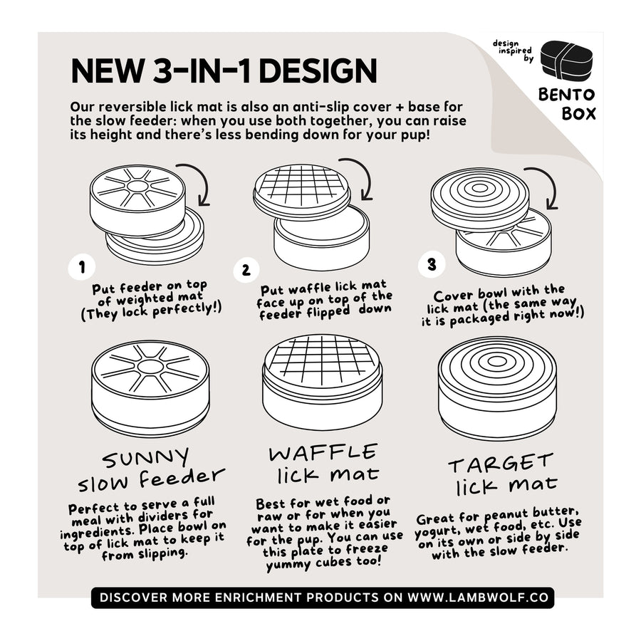 3-in-1 Bento - Lickmats + Slowfeeder