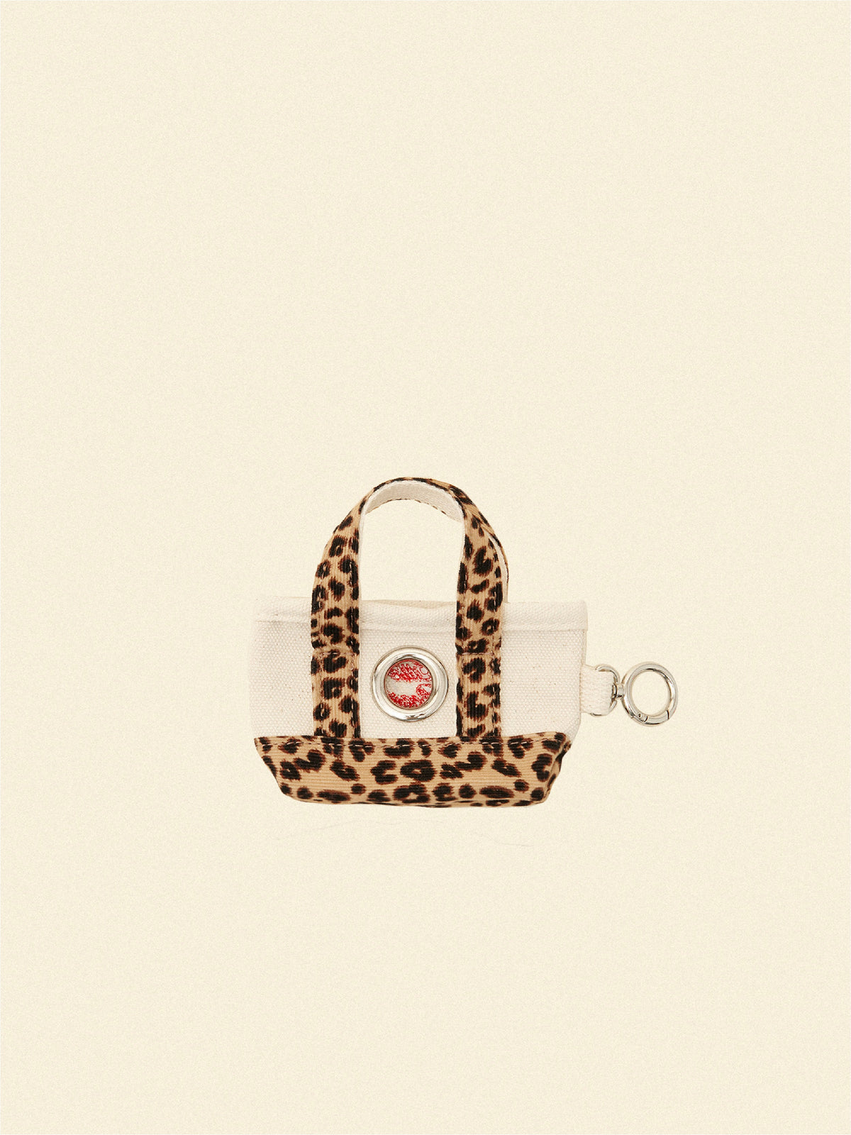 Little Beast Poop Bag Tote in Cougar leopard print, back