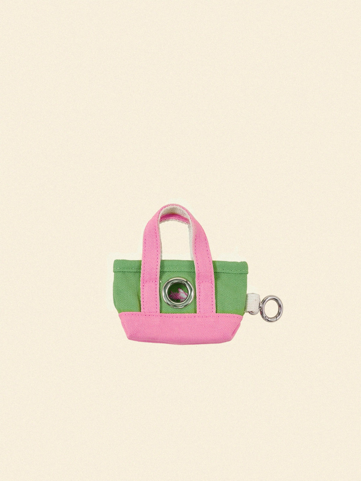 Little Beast Poop Bag Tote in Pink Green, back