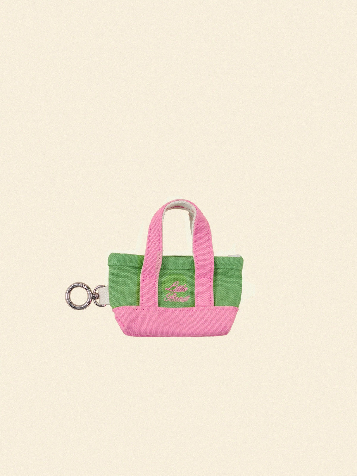 Little Beast Poop Bag Tote in Pink Green, front
