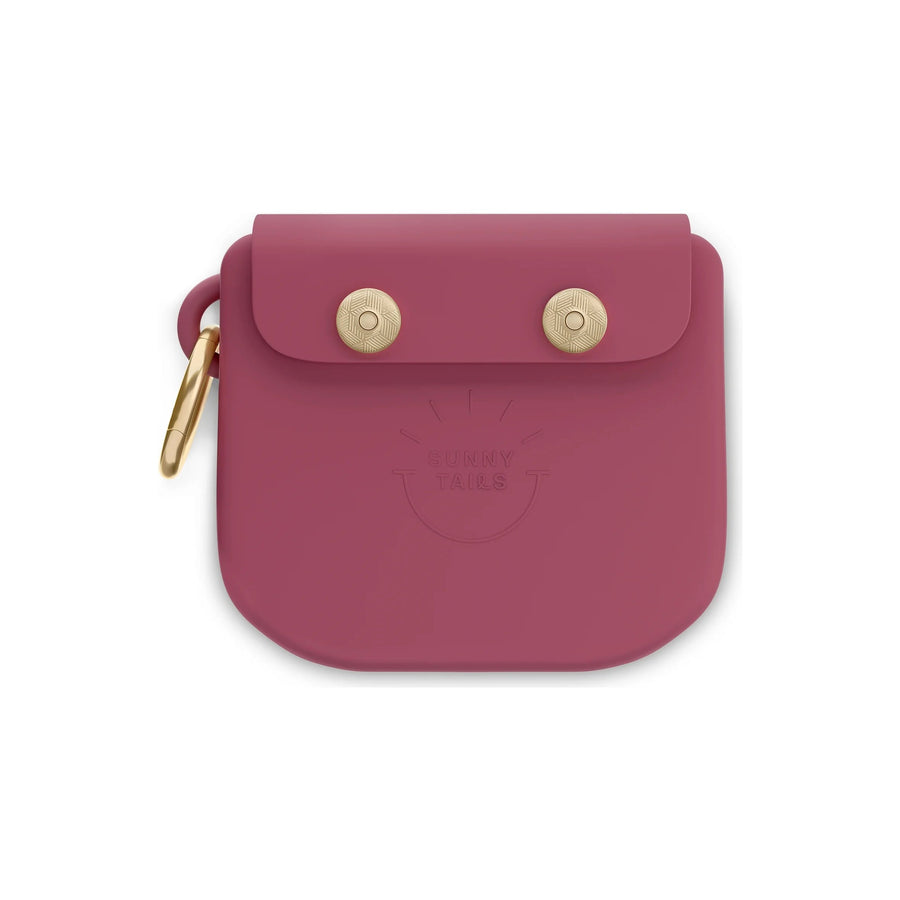 Sunny Tails Snap Dog Treat Pouch in Mulberry