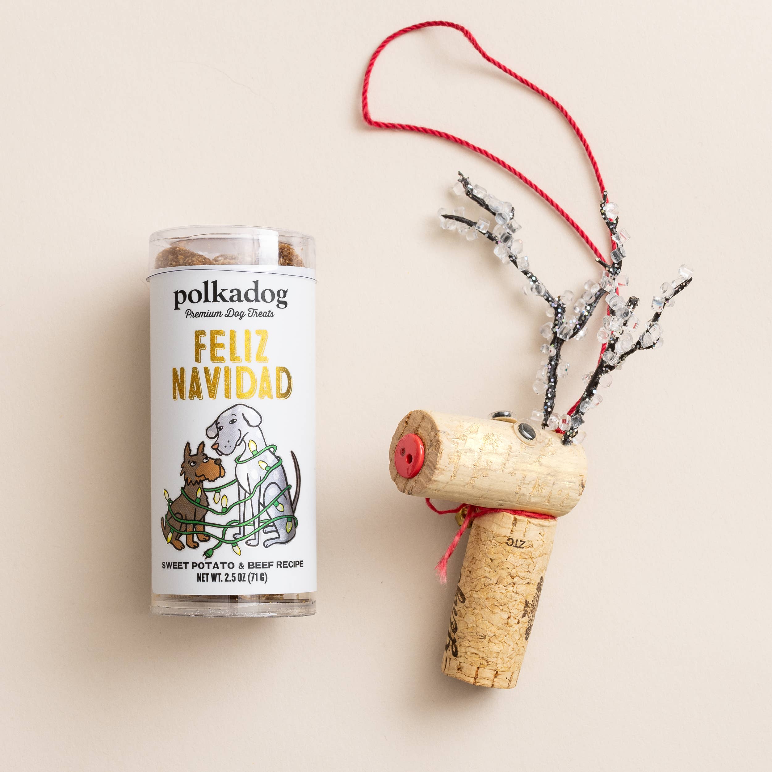 Feliz Navidad Mini Tube Treats - Sweet Potato + Beef