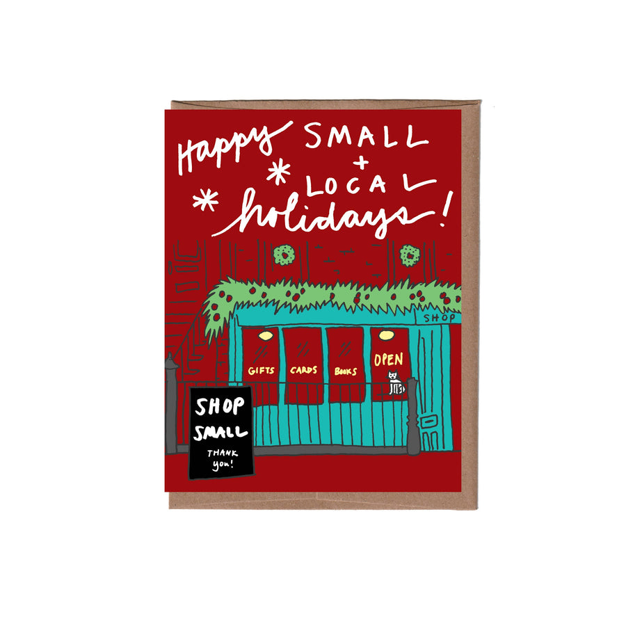 Small & Local Christmas Greeting Card by La Familia Green