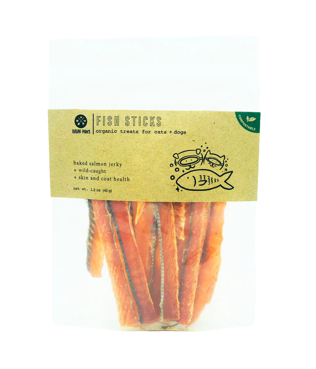 Bibim Paws | Fish Sticks - Wild Caught Salmon Treats for Cats + Dogs ...